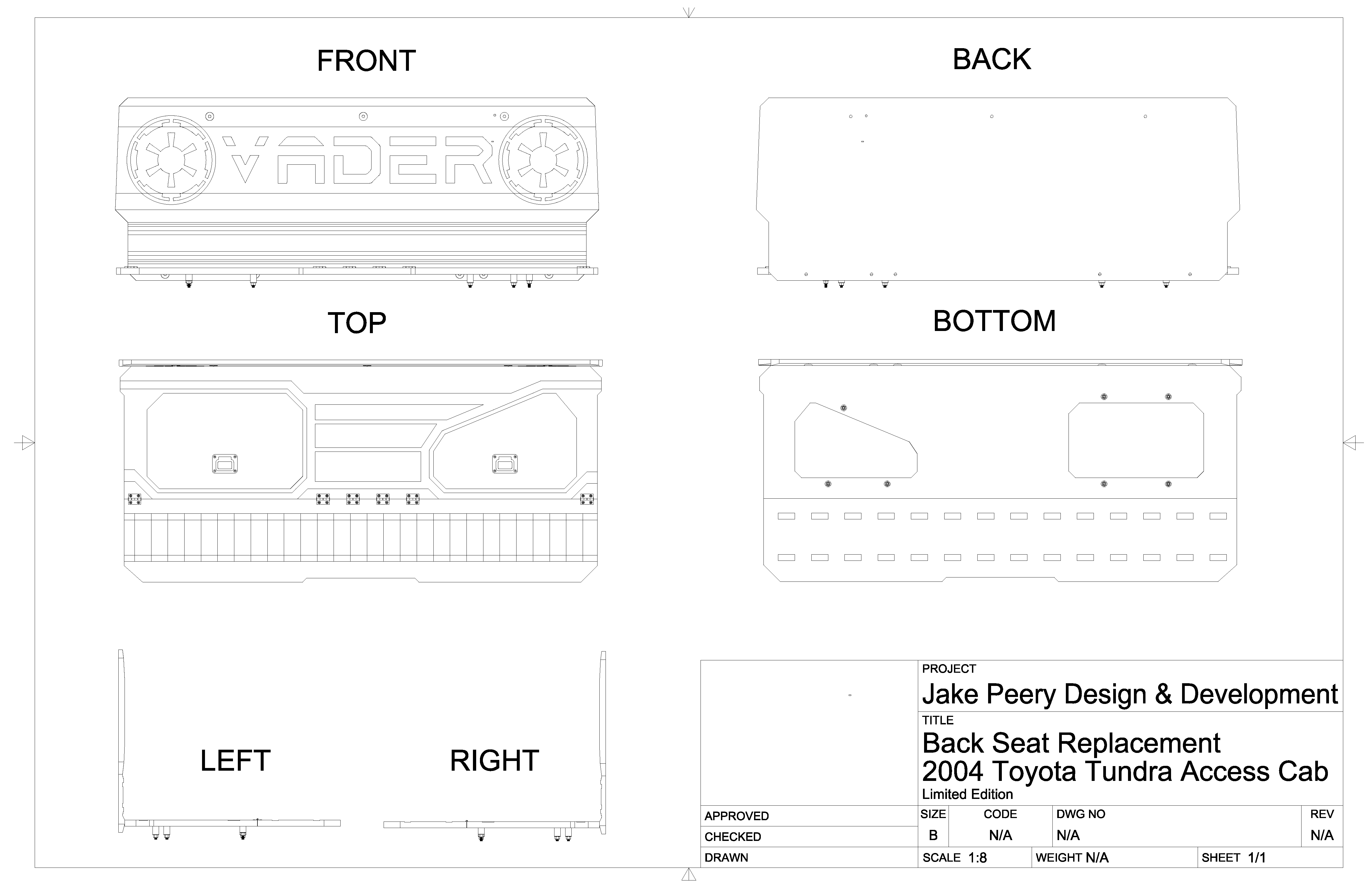 Tundra Back Seat Replacement Drawing